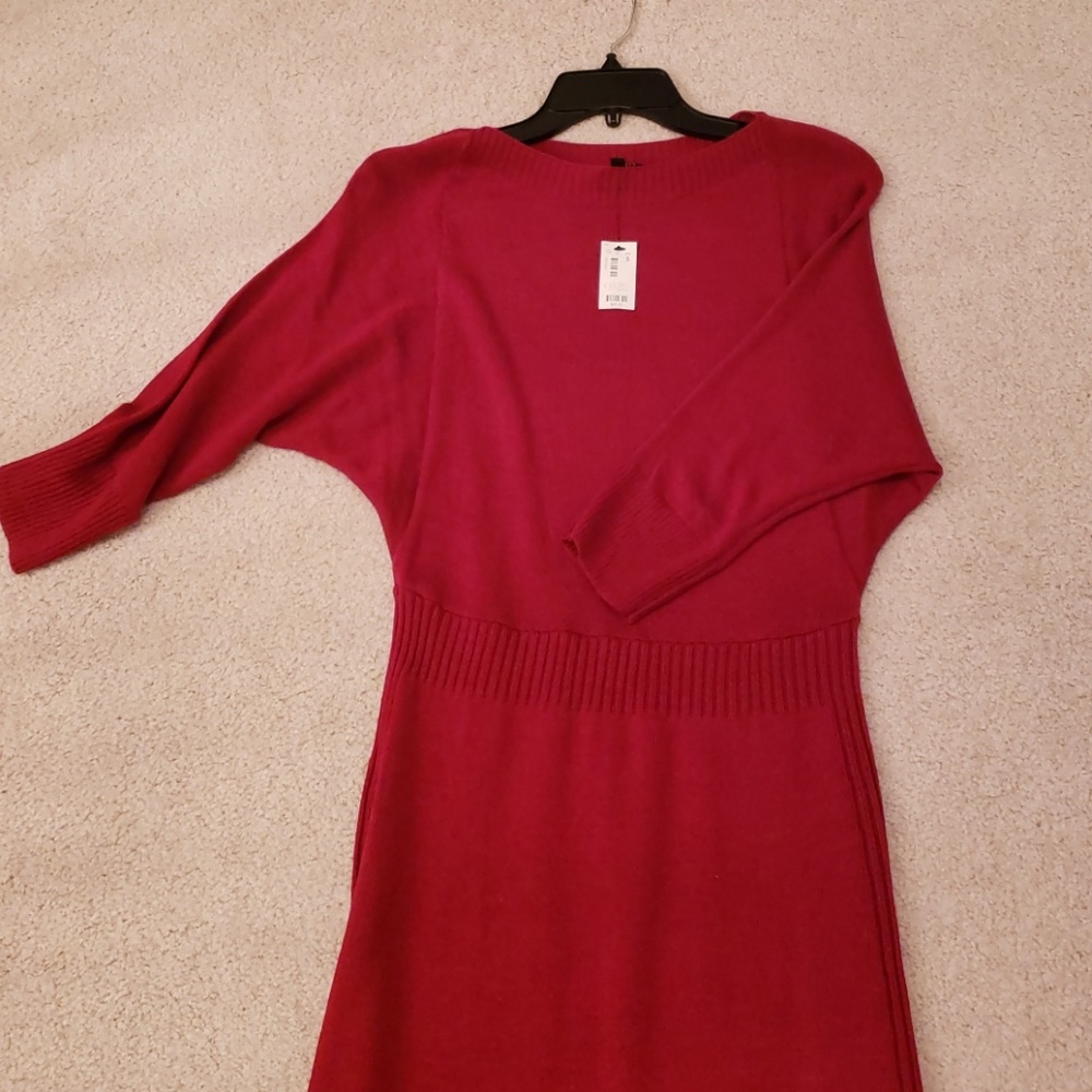 Burgundy sweater dress from The Limited